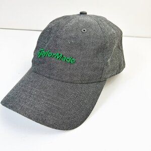 TaylorMade Golf Hat Mens OS Cotton Embroidered Baseball Cap Charcoal Gray Green